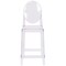 Emma and Oliver Ghost Counter Stool in Transparent Crystal with Oval Back